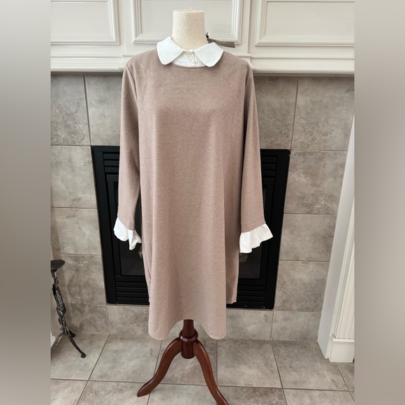 Tuckernuck Women's Sandwhisp Dakotah Dickey Peter Pan Collar Dress Shift XXL NWT - Picture 2 of 16